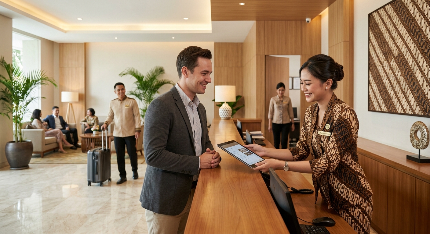 Indonesian hospitality professionals at work in a five-star property